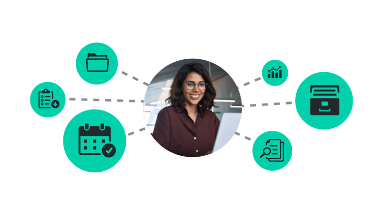 Board member connected to meetings, documents, and tasks