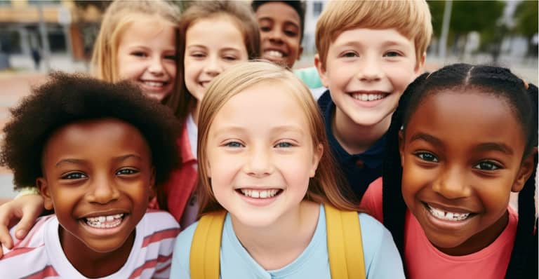 Students together in a school setting.